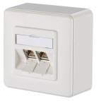 METZ CONNECT E-DAT Zásuvka na omítku, 2x RJ45 (MC moduly) kat. 6a, bílá