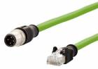 METZ CONNECT Kabel M12 4pin (M) kód D - RJ45(M), 2m