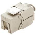 Keystone konektor RJ45 kat. 6a, stíněný, 180°, kryt, montáž bez nástrojů