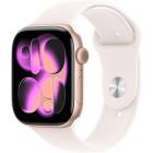 Apple Watch Series 11 (42mm) Růžově zlatý hliník se světle ruměným sportovním řemínkem M/L