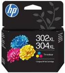 HP 302XL/304XL Tri-color Original Ink Cartridge, B7RT8AE