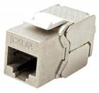 Keystone konektor RJ45 kat. 6a, stíněný, 180°, slim, montáž bez nástrojů